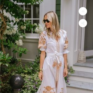 NWOT- Julia Amory - beautiful white/camel coatue DRESS